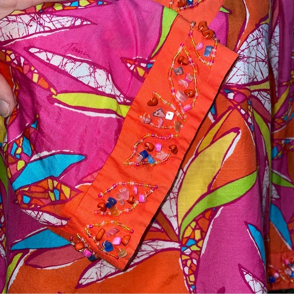 Trina Turk Beaded Vacation Tunic Dress Cover-up XS - Picture 5 of 7